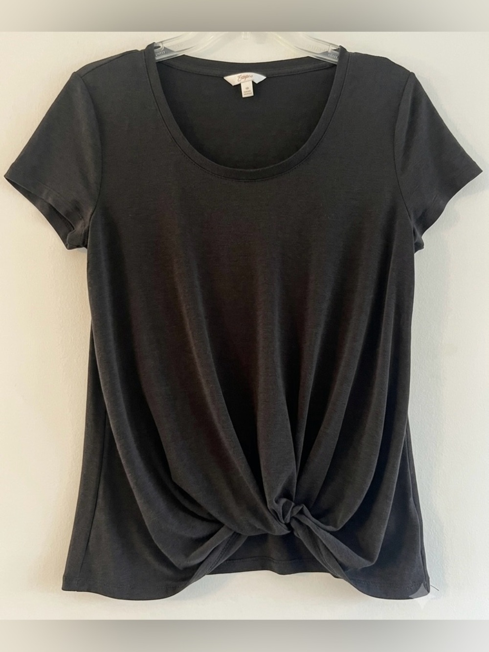 Candie’s Black Front Twist Knot Tee Top M | Minimalist